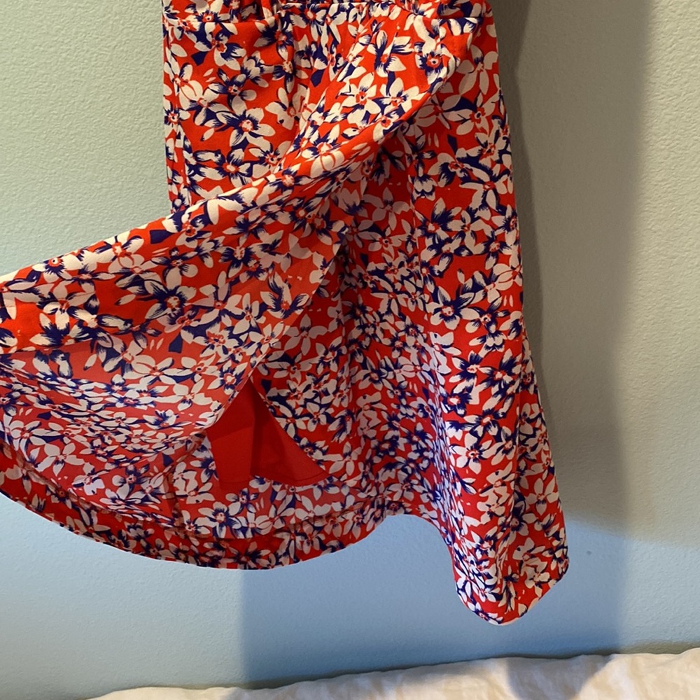 Yumi Kim Strappy Floral Dress. Size XS. Red, Blue, White. Tulip Mini Dress. - Picture 6 of 10